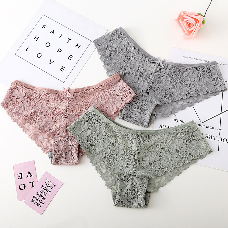 Olive Green Lace Tanga Panties (7-Pack) - Image 3