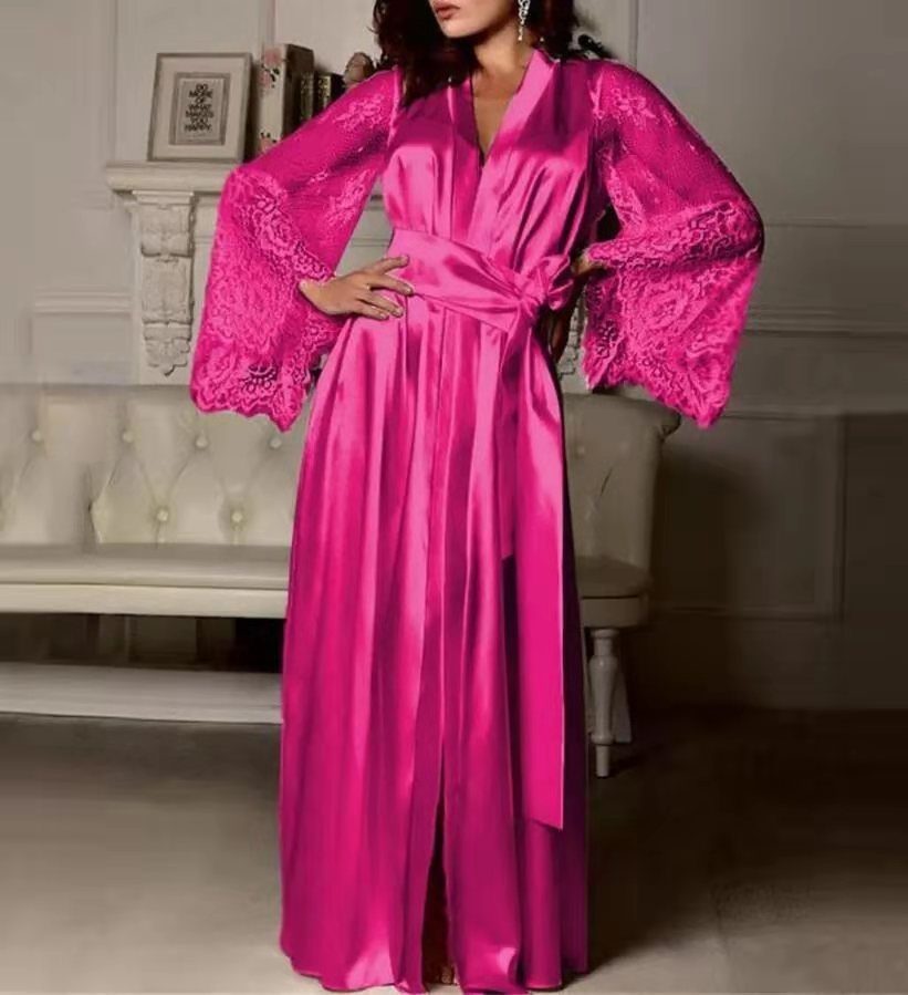Satin Wrap Robe Sleepwear - Image 4