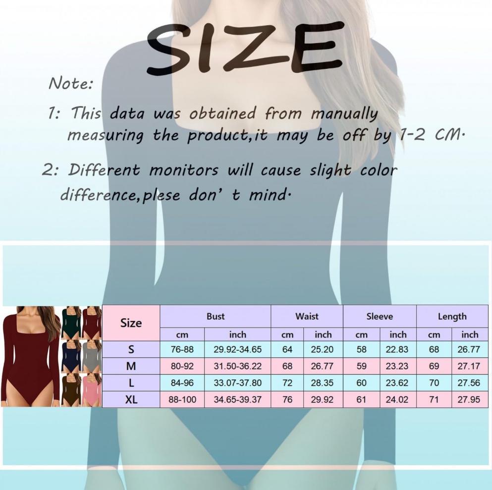 Long Sleeve Square Neck Shaping Bodysuit - Image 3