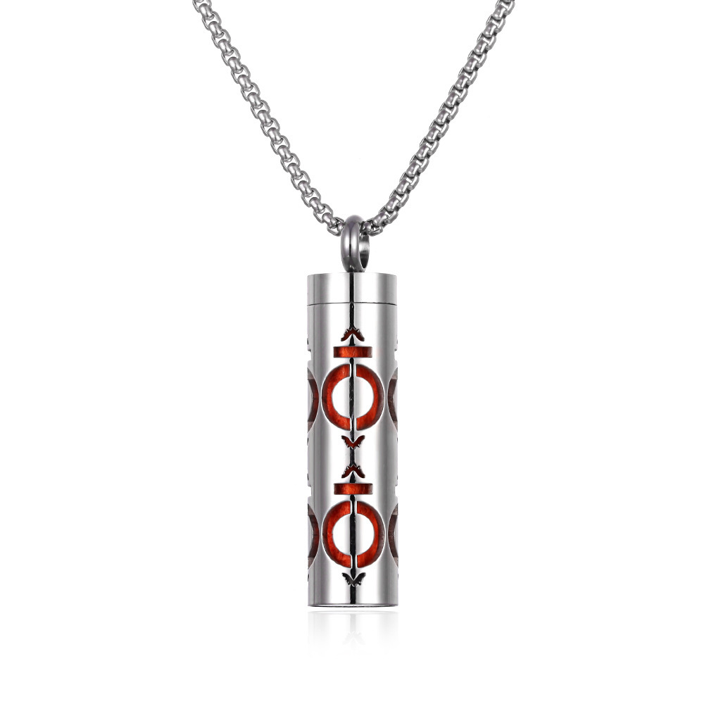 Aromatherapy Pendant Perfume Bottle Essential Oil Titanium Steel - Image 2