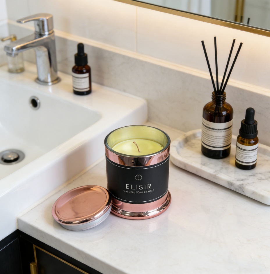 ELISIR Premium Soy Wax Candle 255g, Natural Soya Aromatherapy Candle For Home Relaxation And Home Refreshment - Image 3