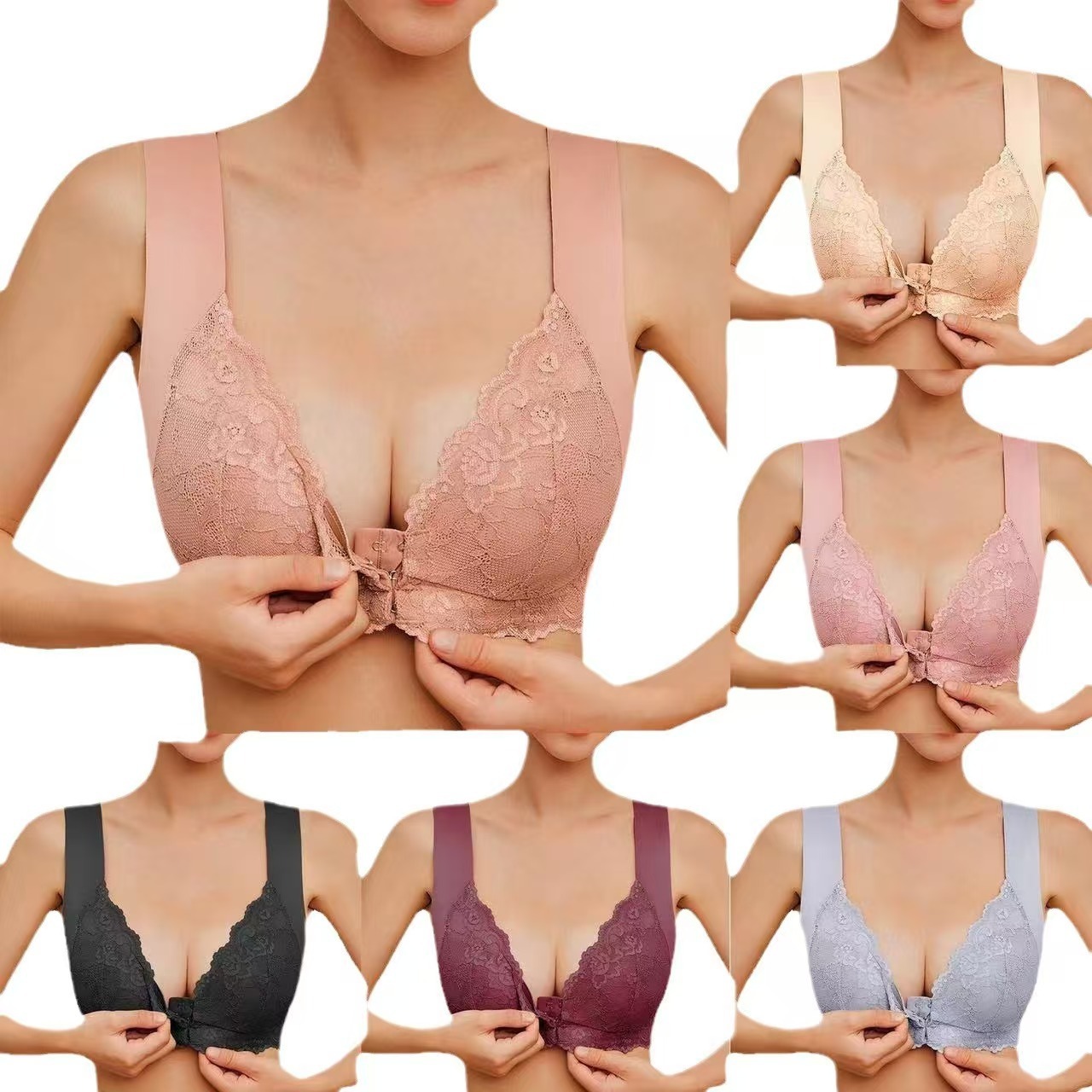 Front-closure Plus-size Lace Bralette Without Underwire - Image 3