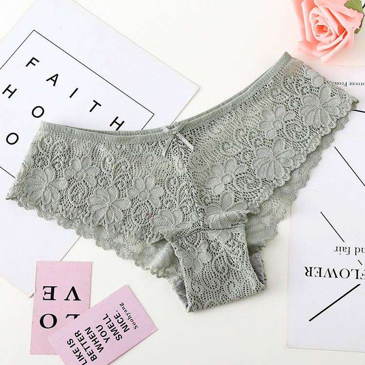 Olive Green Lace Tanga Panties (7-Pack) - Image 6