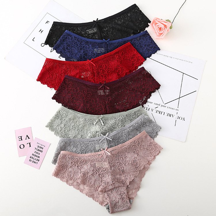 Olive Green Lace Tanga Panties (7-Pack) - Image 10